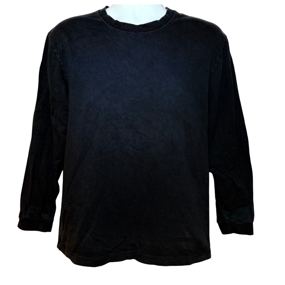 Lululemon Mens Large Long Sleeve Sweatshirt‎ Black Crew Neck Ribbed Cuffs Logo